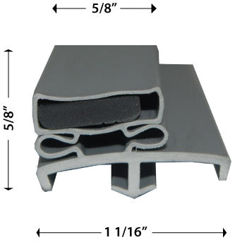  Magnetic Gasket 22 1/2" x 25 1/2" Continental #2-705 Snap in -Grey Vinyl - For Models #SW-48, SW-72BS