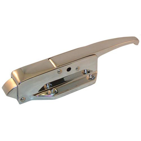 LATCH NO LOCK HAS HOLE FOR INSIDE RELEASE MTG HOLE CENTERS 3-1/16" LENGTHWISE MTG HOLE CENTERS 2-1/16" TOP TO BOTTOM 11" OVERALL OD LATCH FOR STRIKE USE # 26-1897, # 26-1898, # 26-3303 ( STRIKES HAVE DIFFERENT OFFSETS ) FOR INSIDE SAFETY RELEASE USE # 22-