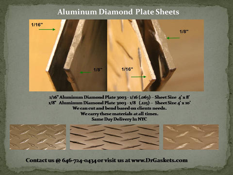 1/8" Aluminum Diamond Plate 144" x 48" -  (12' x 4') full sheet  6061 GRADE DULL FINISH - NOT SHINY - Call For Price  1-866-503-4063