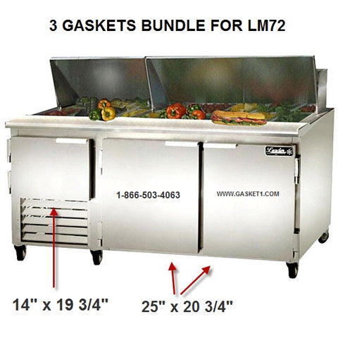Leader LM72 Bundle - 3 gaskets - 2 Big Door Gasket size 24 3/4 X 20 3/8 ( 25 x 20 3/4 New) and 1 small door gasket 14 x 19 3/4  lm72 , lm 72 , lm-72