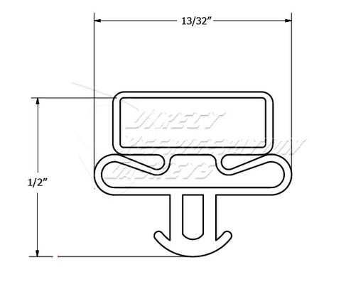 LEER L149-0007 Reach-In Door Gasket Black 27" X 47"