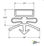 Beverage-Air Gasket 21 3/4 x 49 1/2  OEM Quality Refrigeration Door Gasket  OEM Part #712-005C-08, 712-013C-01  Commonly Fits Model #'s: RR12-1AS, MT12, KR12, KF12, KF121AS  RHS Part #27-425  Other Notes: 4 sided