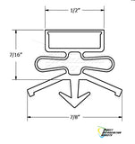 Beverage-Air Gasket 21 3/4 x 49 1/2  OEM Quality Refrigeration Door Gasket  OEM Part #712-005C-08, 712-013C-01  Commonly Fits Model #'s: RR12-1AS, MT12, KR12, KF12, KF121AS  RHS Part #27-425  Other Notes: 4 sided