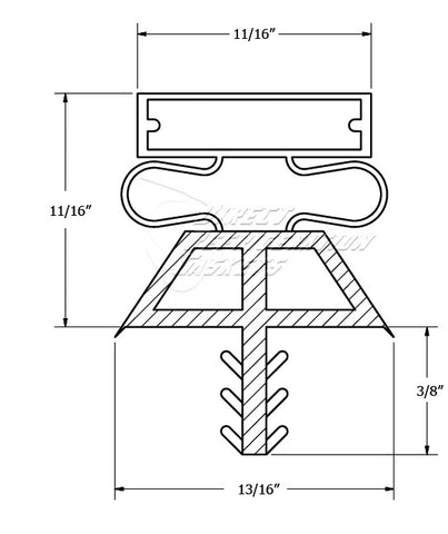 Custom Made Gasket Profile 018 (10-018 , 180 ) For  Walk In Cooler - Kolpak Gasket - Vollrath Gasket 