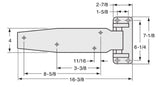 HINGE, 1-5/8" OFFSET CAM-LIFT 16-3/8" LONG  Mfg Item #s:Description  11277T00016  1277T00016