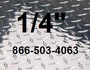 1/4" Aluminum Diamond Plate 4' x 16' ( 48" x 192") 3003 Shiny - Mirror  