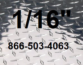 Aluminum Diamond Plate 1/16"  Size 60" x 144"  Shiny 3003 