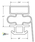 Turbo Air Green Worl GSB-49DF Gasket  52 1/2" x 25" Magnetic  GSB49DF , GSB-49-DF , GSB49-DF