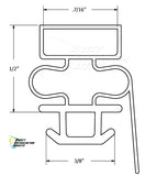 Custom Made gasket size 24 3/4 x 53 - magnetic - corner to corner - 4 sided 
