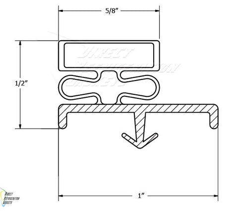 Continental Gasket for DL2RI-RT Size 29 1/4" x 66 1/2" - 4 sided - magnetic Snap on 