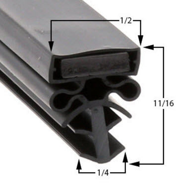 Barr Custom made gasket 24 1/2" x 71" - 4 sided - magnetic 