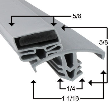 Delfield Gasket 22 3/4 x 58 5/8  OEM Quality Refrigeration Door Gasket  OEM Part #1702796, 170-2796  Commonly Fits Model #'s: 6025XL-G, 6025XL-GH, 6025XL-S, 6051XL-G, 6051XL-GH, 6051XL-S, 6076XL-G, 6076XL-GH, 6076XL-S  RHS Part #17-493  Other Notes: 4 sid