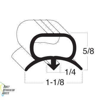 Custom Made Gasket 3 sided 37" x 80 3SD  Dart to Dart - 3 sides - compression snap in gaskets 