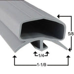 CABINET GASKET 34" LONG, NO MAGNET, GRAY TOP 1/2", BASE 1", HIGH 5/8" COMPRESSION, DART MOUNT. BEVERAGE AIR STF34