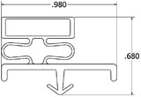 HUSSMAN Gasket Part # D3678C- Size - 20-10-516  77 1/4 X 34 3/4 MAG 3SD ( OD size is 36" x 78)