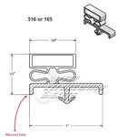 Custom Made LEER Ice Cabinet Gasket size 26 1/2" x 45 1/2" - Snap on - Corner to corner - Magnetic 