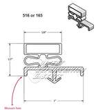 Custom Made LEER Ice Cabinet Gasket size 26 1/2" x 45 1/2" - Snap on - Corner to corner - Magnetic 