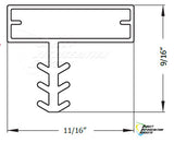 Custom Made Gasket Profile 544  Size 31 3/8" x 19 1/4" Dart to Dart