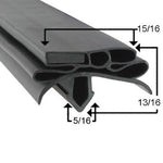 True gasket for TUC-24 917292 22 9/16" x 25 1/2" (DART TO DART) OR 23-3/8 X 26-1/2 CORNER TO CORNER - Black PVC -- True 917292 - For True Model # TUC24 or TUC 24