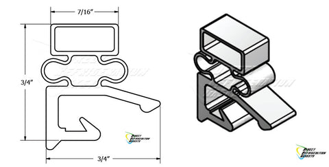 Custom Made Gasket Profile 1059 (590 ) For Drawers , Under Counter, Full Reach In & Walk In Cooler - Hobart Gaskets