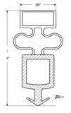 Custom Made Lab Line Gasket size 25 3/4" x 54" - Magnetic - Black - Corner to corner 