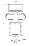 restaurant refrigeration gasket, refrigeration door seal, commercial gaskets, true refrigeration gaskets, beverage air refrigeration gaskets, Top Door Gasket ( Bottom door gasket is 810878) True Mfg Gasket 25 5/8 x 26 3/4  OEM Quality Refrigeration Door G