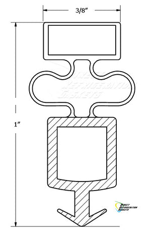 restaurant refrigeration gasket, refrigeration door seal, commercial gaskets, true refrigeration gaskets, beverage air refrigeration gaskets, Top Door Gasket ( Bottom door gasket is 810878) True Mfg Gasket 25 5/8 x 26 3/4  OEM Quality Refrigeration Door G