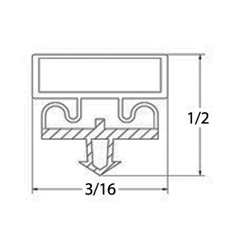 STYLELINE GLASS  COMMERCIAL REFRIGERATOR DOOR GASKET, 35-3/4 X 79 3S GJ Part 5595BCD3 MODEL 3680